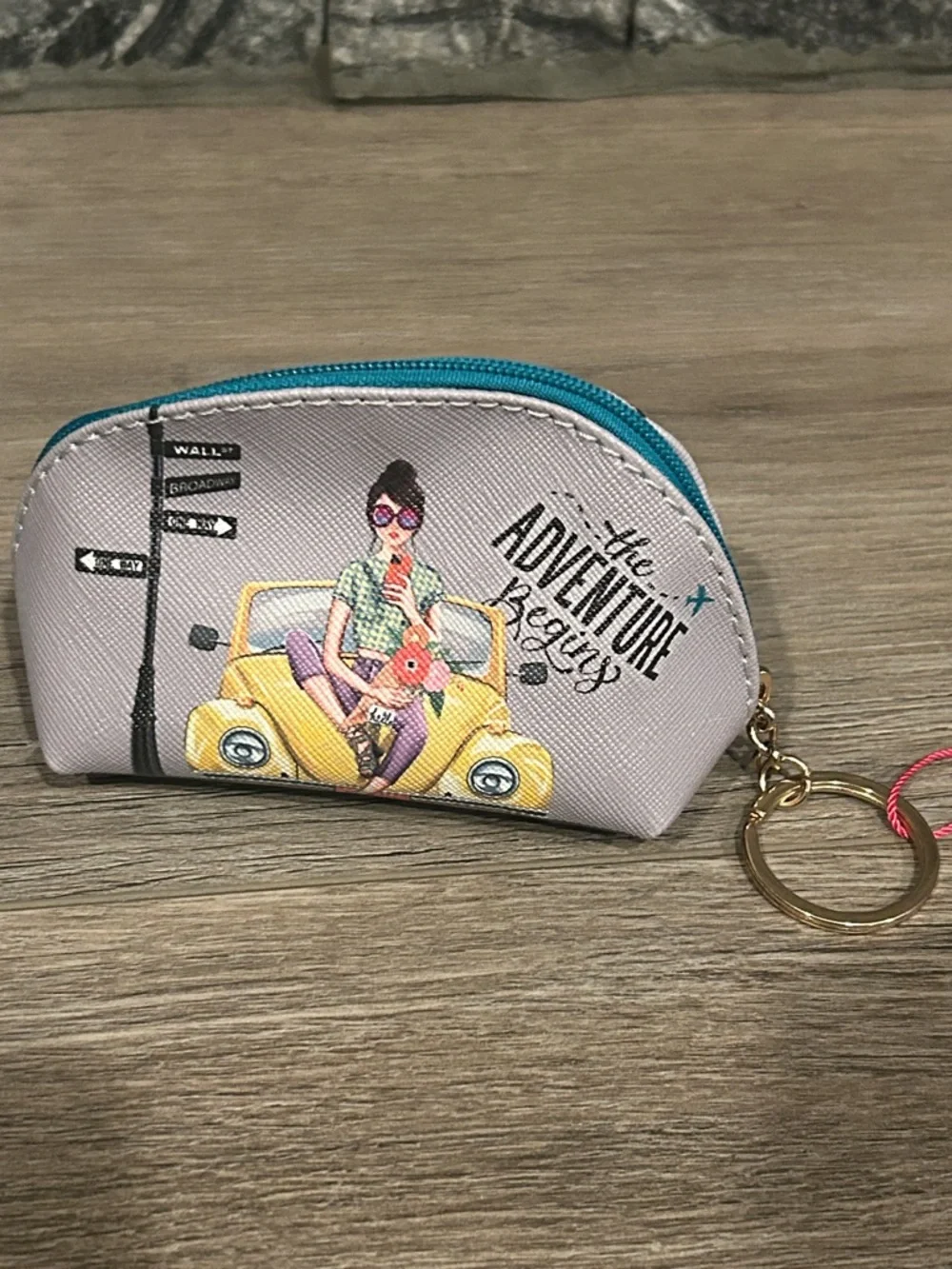 NWT Nikky Pastel “Fun Begins” Coin Pouch with‎ Keyring